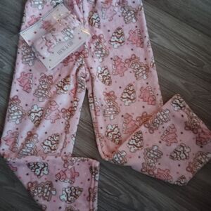 Pink Gingerbread Print Pajama Pants